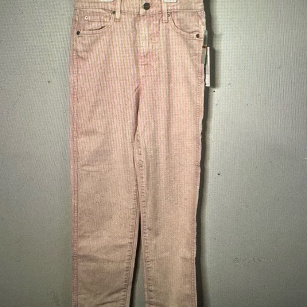 7 for all Mankind High Waist Cropped Straight Mineral Pink Jeans - Picture 12 of 12